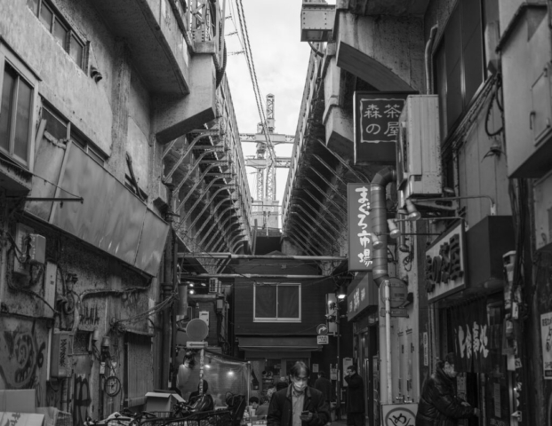 Japan5-Jan07-11B More shots from under the tracks, Ameyoko, Tokyo