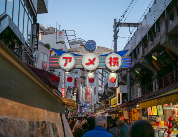 Japan5-Jan07-19 Signage at the Ameyoko entrance, Ueno, Tokyo