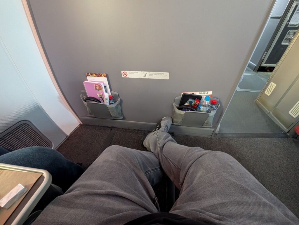 Leg room on the flight