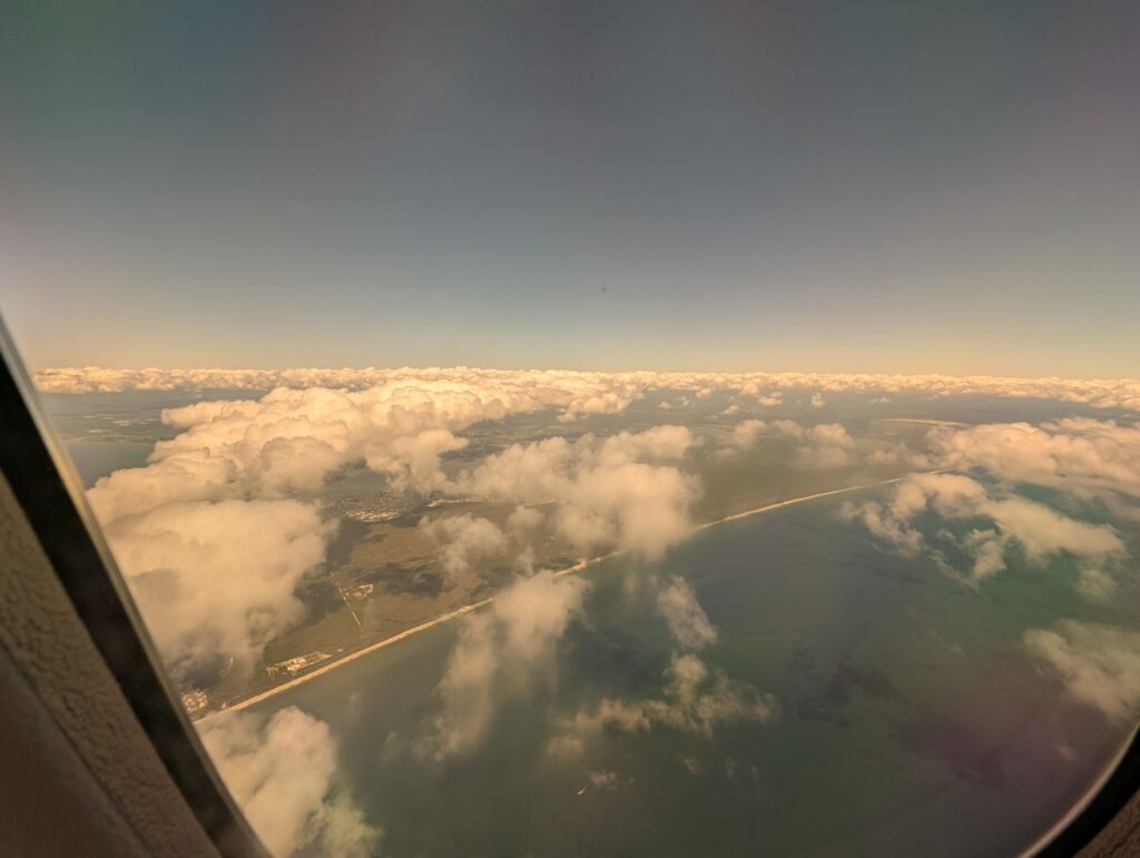 View from our seats on the airplane